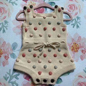 Romper- Cream with colored dots, 3M